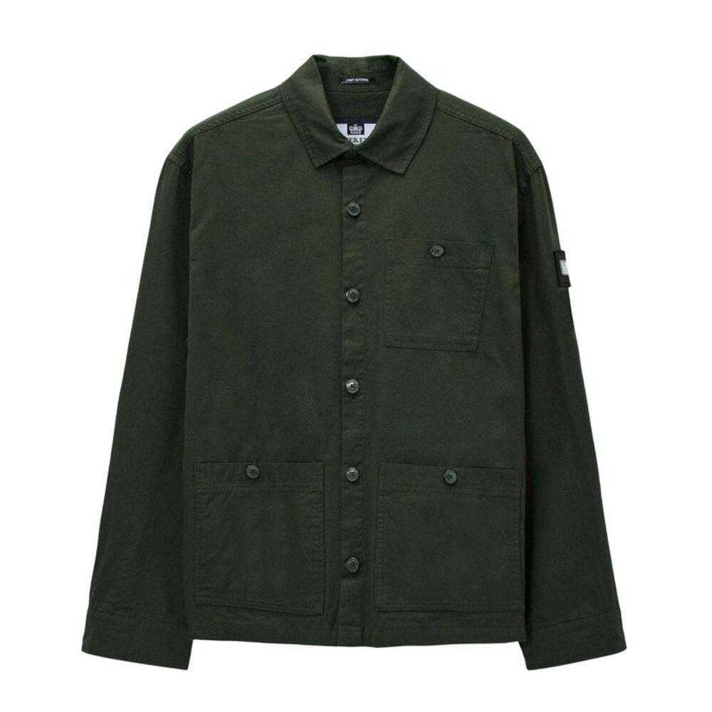 Weekend Offender Mens Hynde Baker Cotton Overshirt / Green